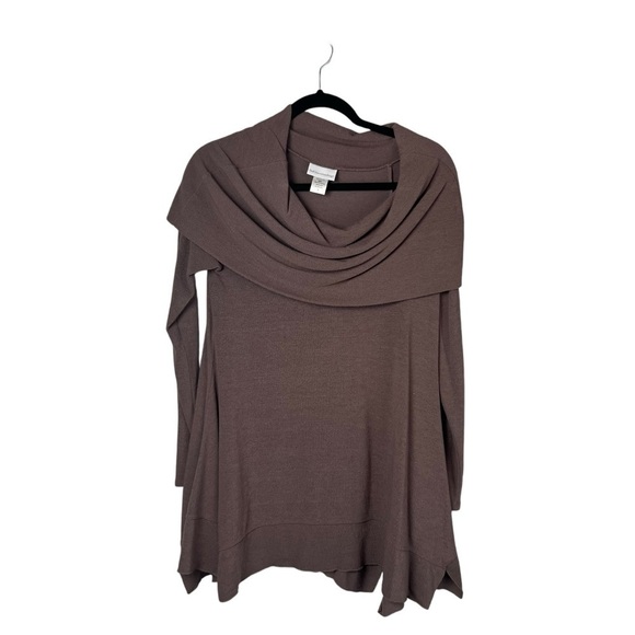 Soft Surroundings Tunic Cowl Neck Women’s Brownish Mauve Size Small Top Career - Picture 10 of 12